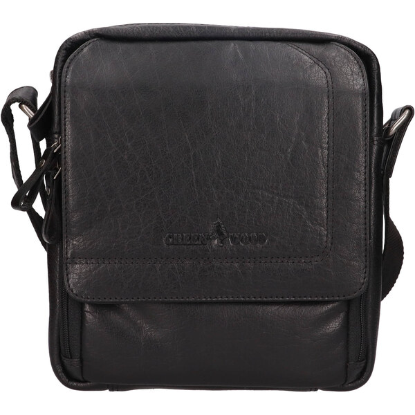 Pánska kožená taška cez rameno Greenwood Monte - čierna 65065320