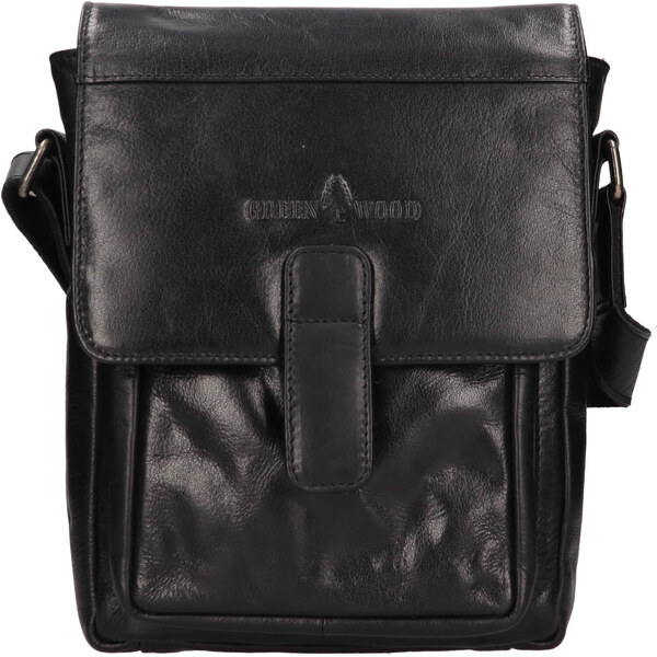 Pánska kožená taška cez rameno Greenwood Nito - čierna 65065328