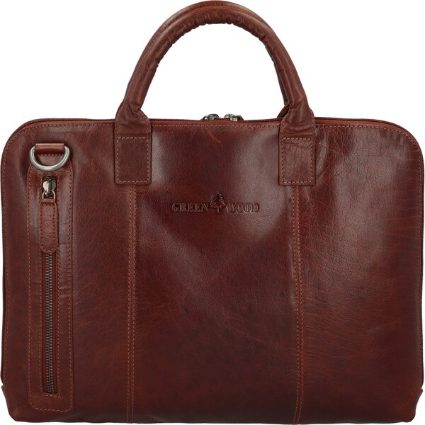 Pánska kožená business taška hnedá - Greenwood Vardan hnedá 65066226