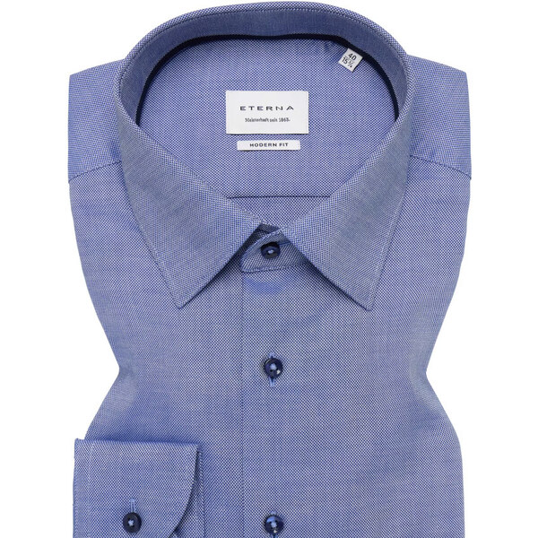Pánska elegantná Natté stredne modrá košeľa ETERNA Slim fit zo 100% 65066483