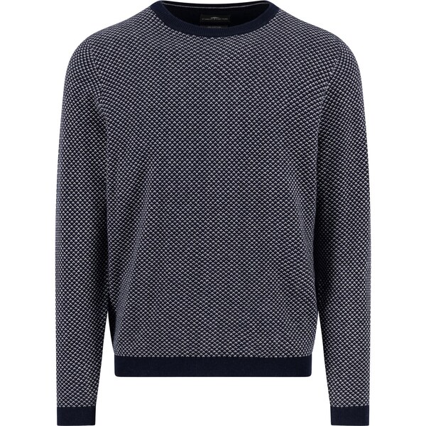 Pánsky modrý bavlnený pulóver s kašmírom FYNCH-HATTON 65066536