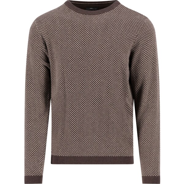 Pánsky hnedý bavlnený pulóver s kašmírom FYNCH-HATTON 65066537