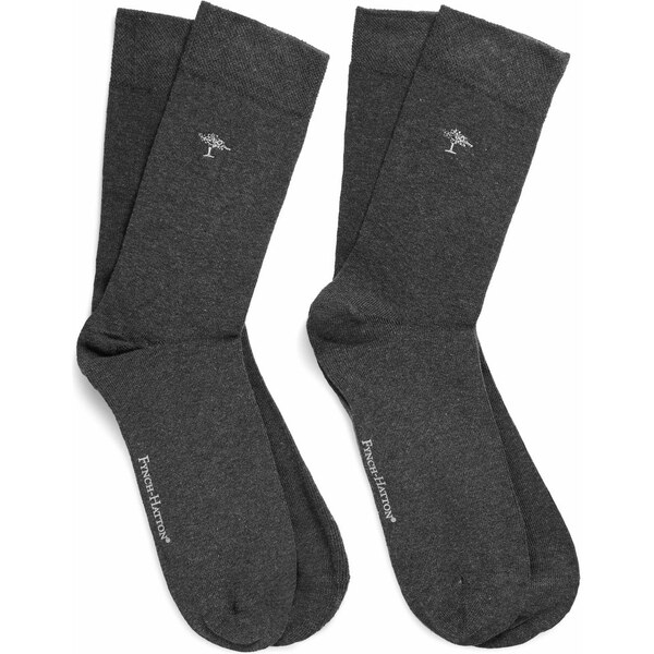 Pánske tmavosivé Soft cotton blend ponožky FYNCH-HATTON 2 páry 65066545