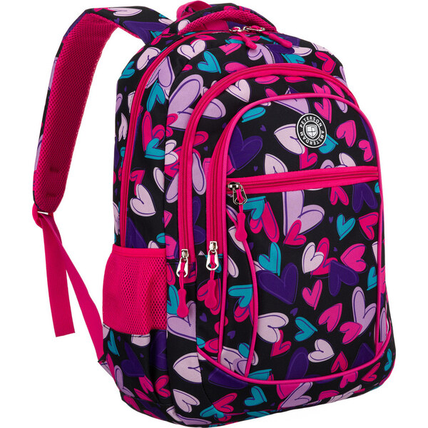 Peterson Čierno-ružový srdiečkový školský plecniak PTN BIEDRONKA 65067395