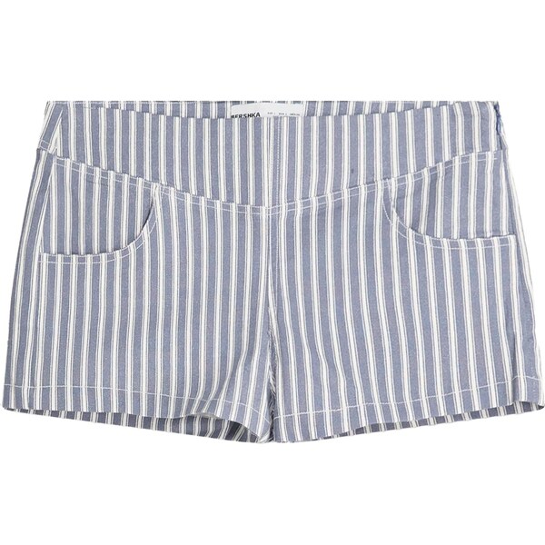 Bershka Nohavice modrosivá / biela 65886637