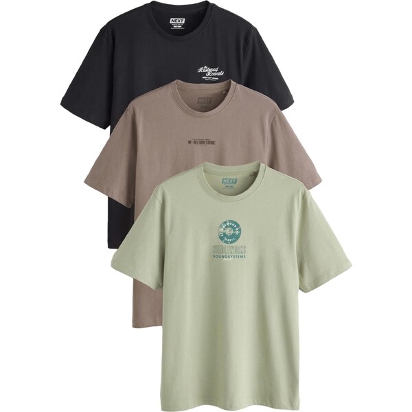 Next Tričko modrozelená / pastelovo zelená / staroružová / čierna 65493784