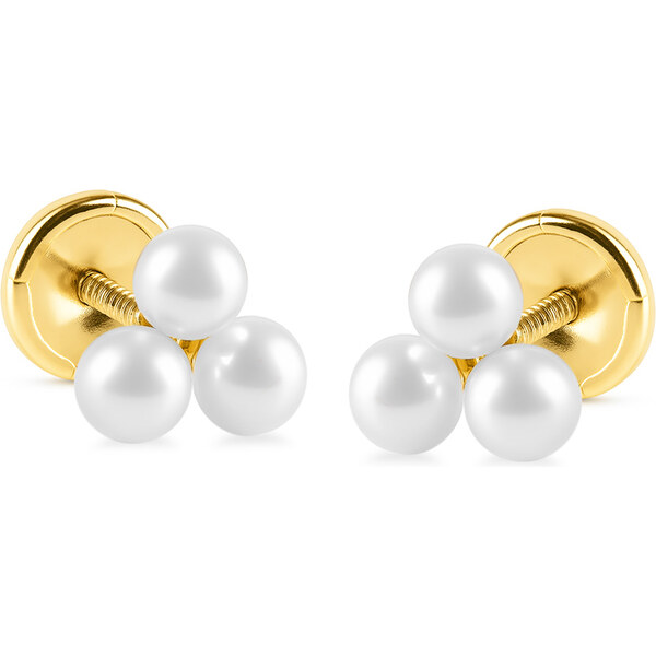 Brilio Nežné zlaté náušnice s pravými perlami 14/146.451/17P 66582486