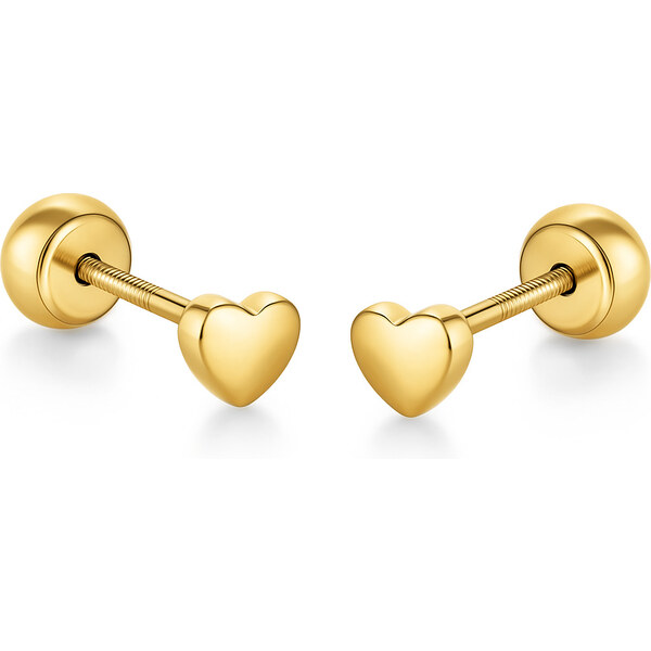 Brilio Drobné srdiečkové náušnice 2v1 zo žltého zlata 14/194.651/18 66591589