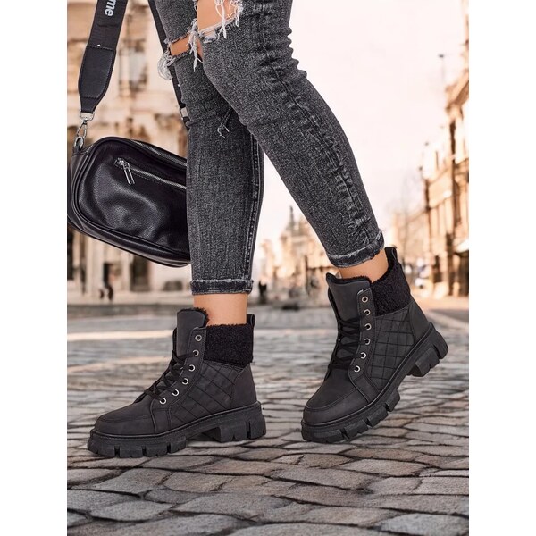 Resti Black womens insulated trapper boots Hogenaf 65075546