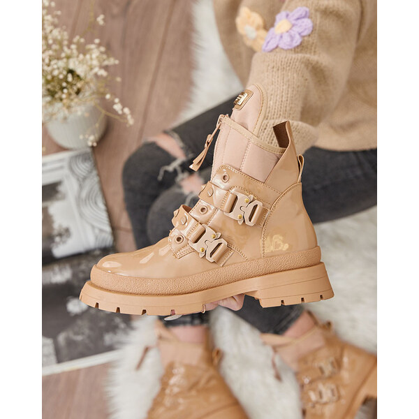 Resti Light brown womens bagger boots Hennobs 65075548