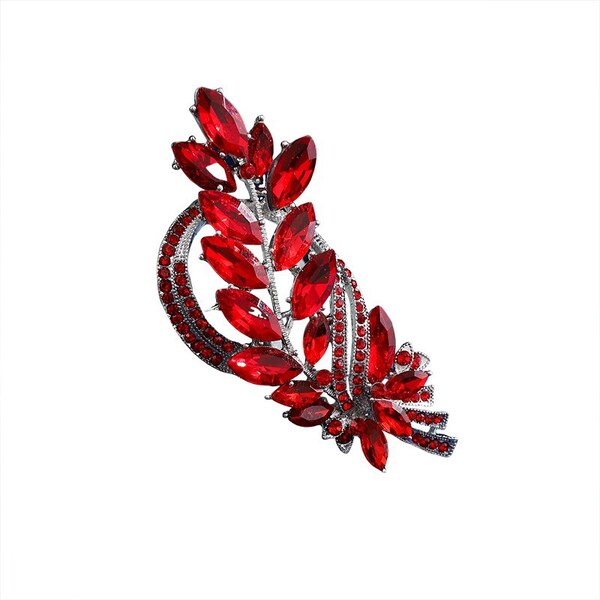Troli Úchvatná brošňa s červenými kryštálmi Vetvička Silver 66853381