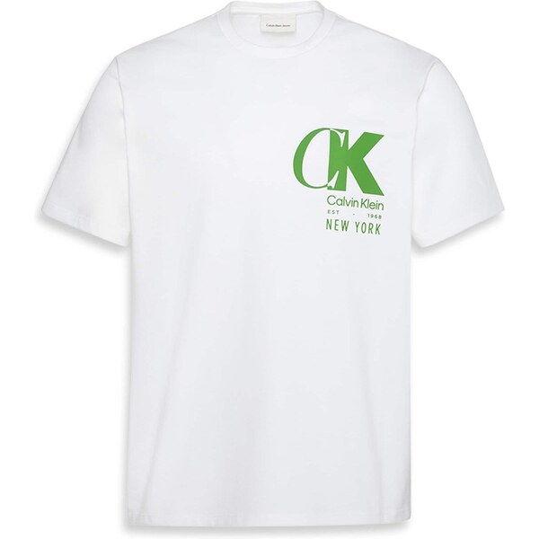 Calvin Klein Tričko 20S zelená / biela 65088634