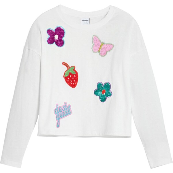 Desigual Tričko zmiešané farby / biela 65883250