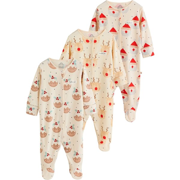 Next Pyžamo Christmas Popper béžová / nebielená / sivá / červená 66008425