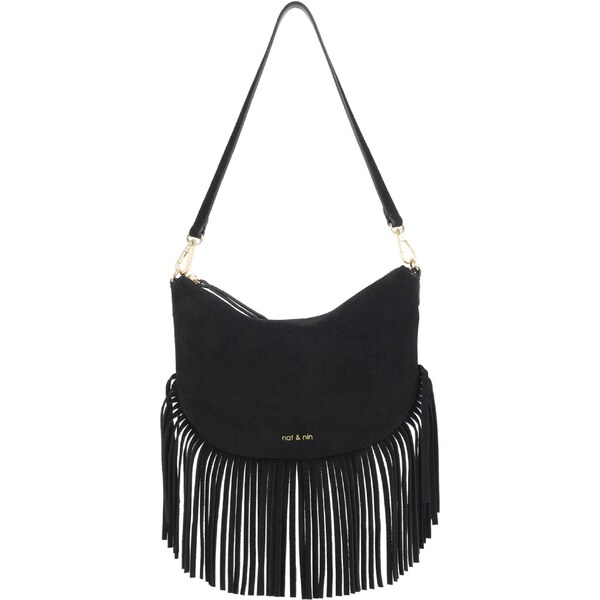 Nat&Nin Taška cez rameno LUNE FRANGE čierna 65884011