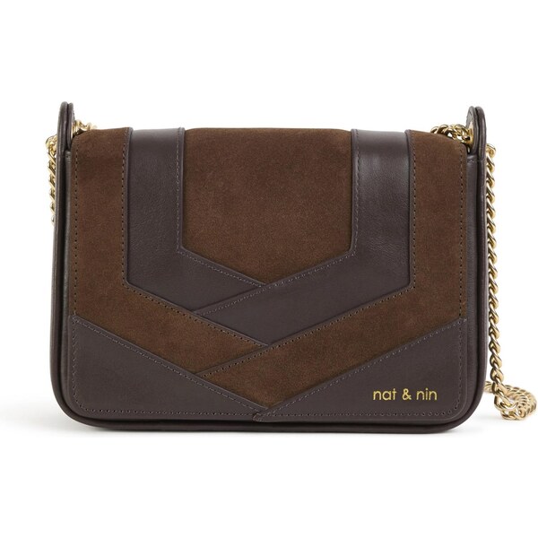 Nat&Nin Taška cez rameno CAPRI hnedá / zlatá 65884007