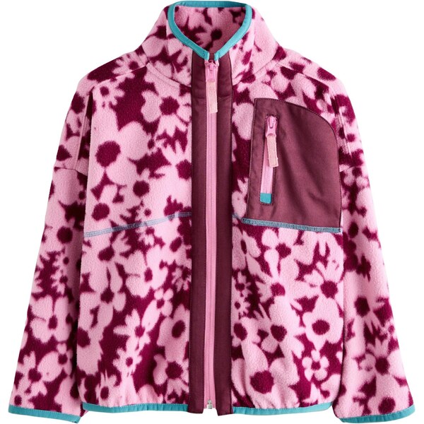 Next Flisová bunda modrá / farba lesného ovocia / svetloružová 65088688