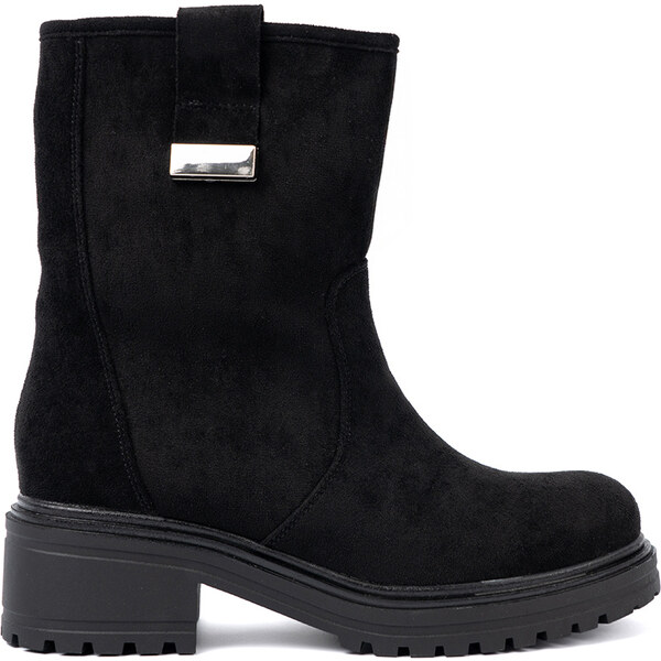 Shelvt Womens black boots with a massive sole 65115691
