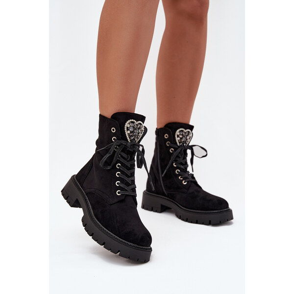 Boto Pracovné Čižmy S Bižutérne Dekorácie Zateplené Eko Semišové 65143639