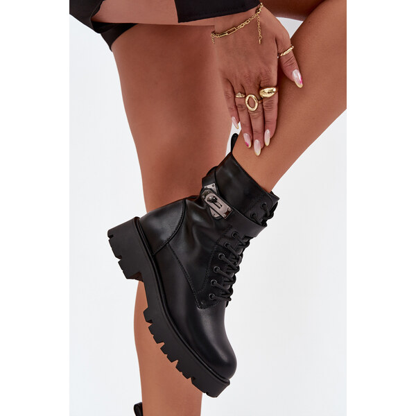 Boto Dámske Pracovné Topánky S Ozdobným Pásom Zateplené Eko Koža 65143644