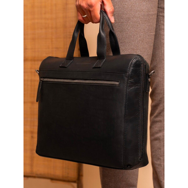 Pánska kožená taška na notebook The Chesterfield Brand Noah - čierna 60442280