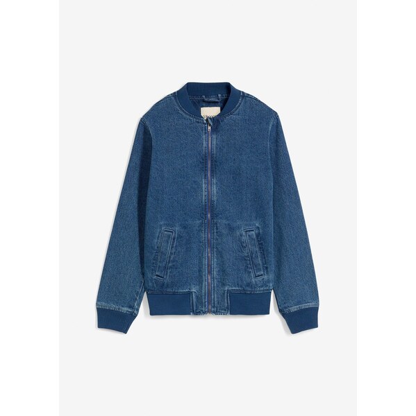 bonprix Džínsová bunda s bluzónovými strihom, farba modrá 65119327