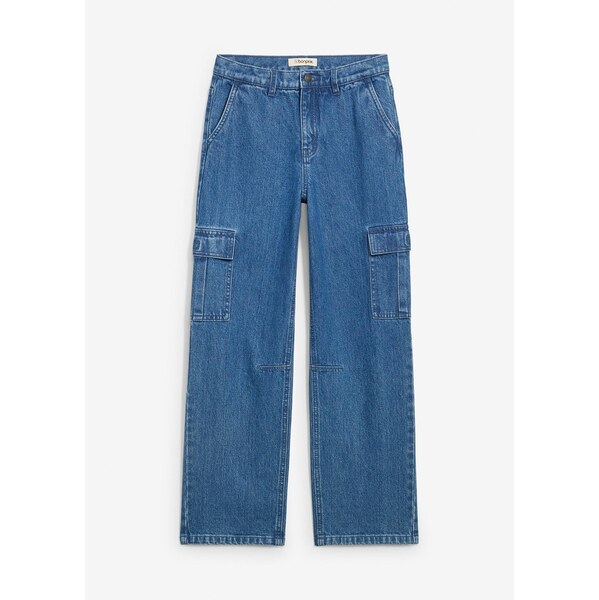 bonprix Loose-Fit džínsy, kapsáčové, rovné, farba modrá 65119331