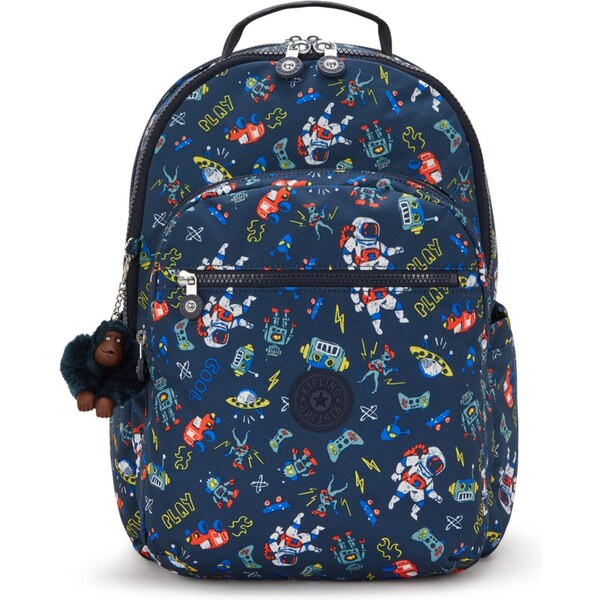 KIPLING Batoh Seoul Colllege Extra námornícka modrá / žltá / červená / 65882408