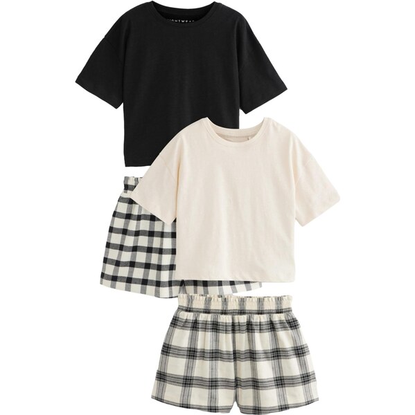 Next Pyžamo čierna / šedobiela 65886683