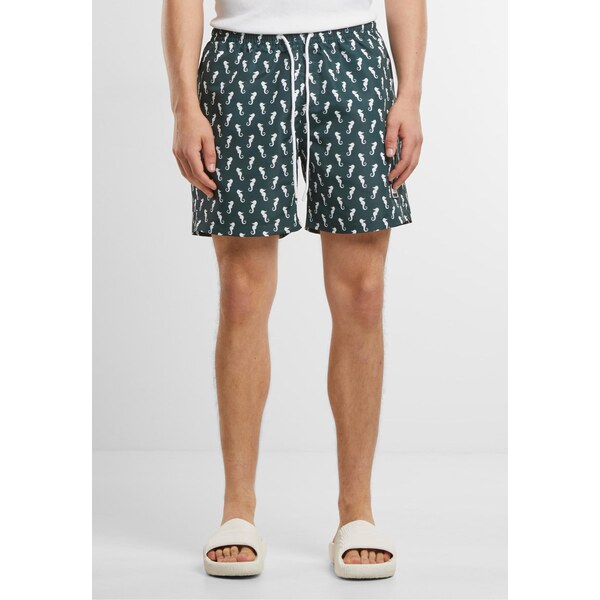 Urban Classics Plavecké šortky tmavozelená / biela 65877121