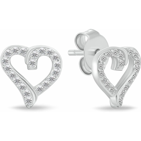 Brilio Silver Nežné strieborné náušnice srdiečka so zirkónmi EA100W 66586985