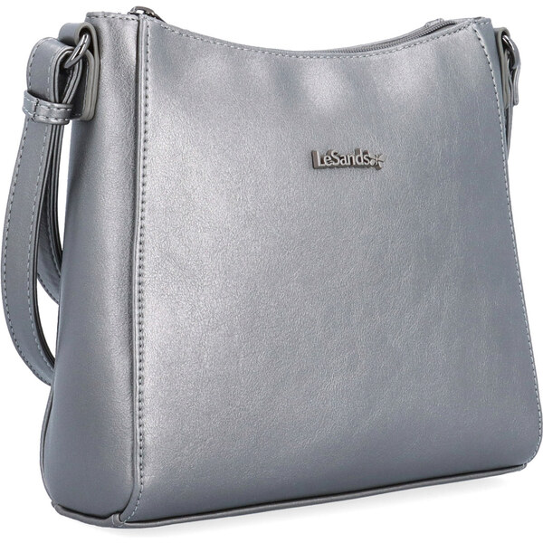 Kabelka zo syntetickej kože crossbody Le Sands strieborná 7706 TI 65128755