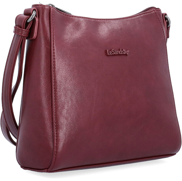 Kabelka zo syntetickej kože crossbody Le Sands vínová 7706 BO 65128756