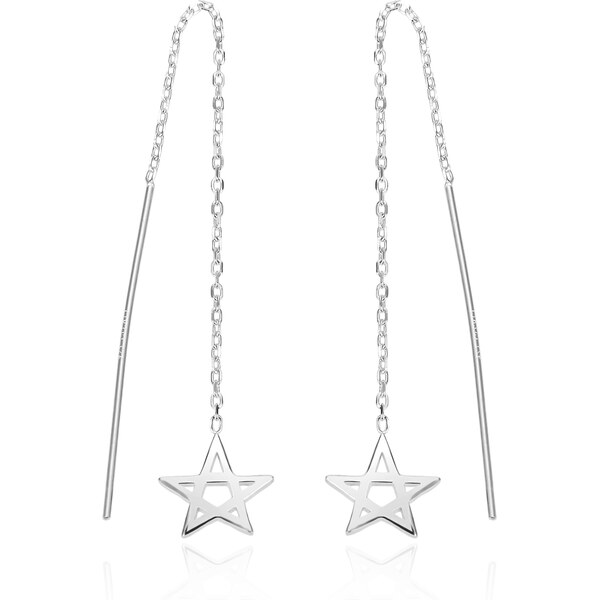 Agato Dlhé strieborné náušnice Hviezdy AGT-E043V 66586483