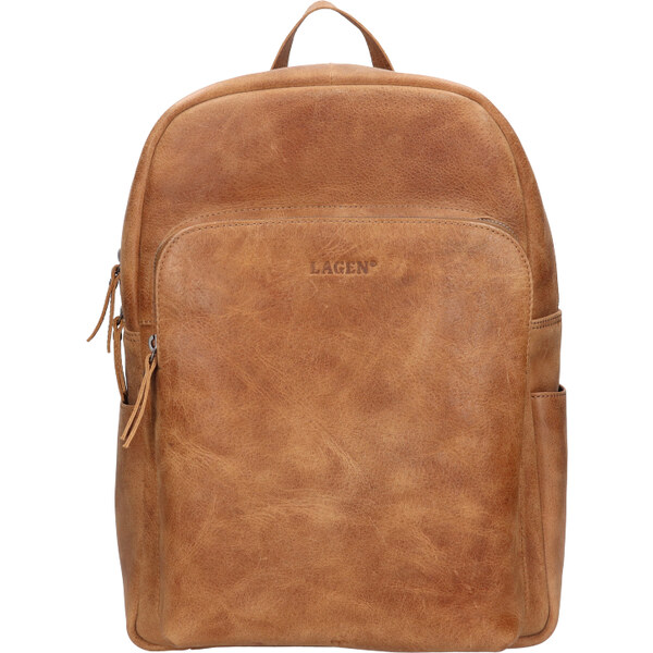 Lagen Kožený batoh UNISEX LG-25026 camel 65667923