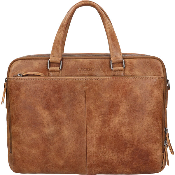 Lagen Pánska kožená aktovka LG-25007 camel 65782751