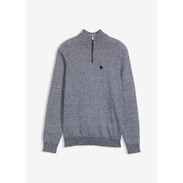 bonprix Pulóver so zipsom a recyklovanou bavlnou, farba modrá 57156862