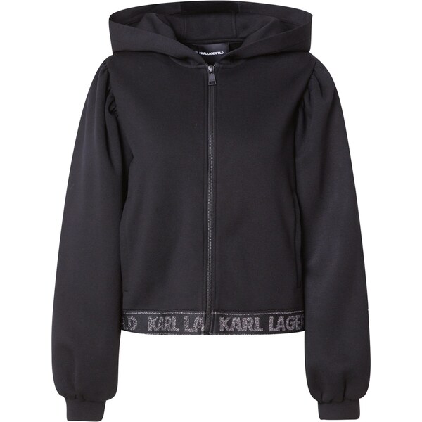 Karl Lagerfeld Tepláková bunda čierna / strieborná 65457125