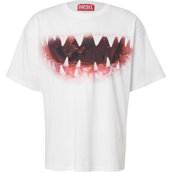 DIESEL Tričko baklažánová / hrdzavo červená / melónová / biela 65134072