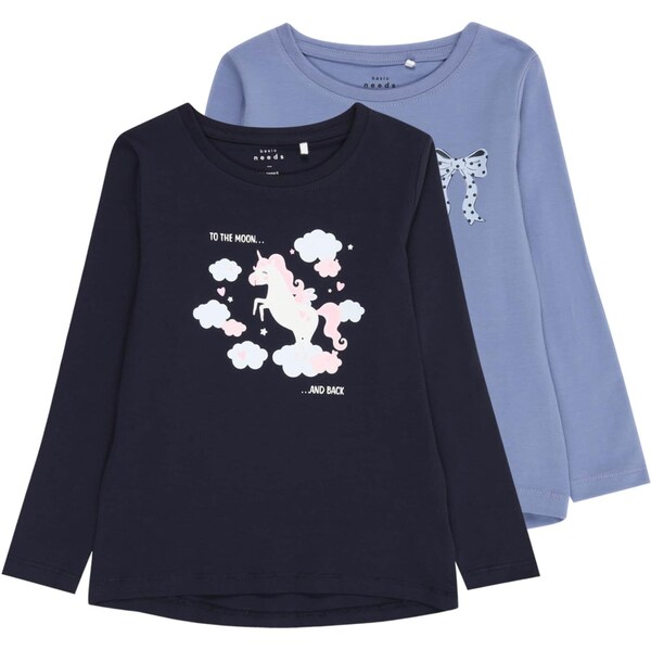 NAME IT Tričko NMFVIX námornícka modrá / svetlomodrá / biela 65353402