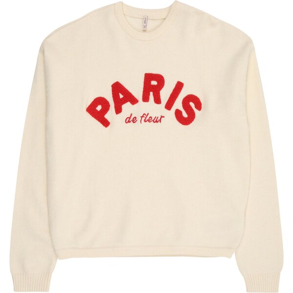 ONLY GIRLS Sveter KOGKatia svetlobéžová / tmavočervená 65694897