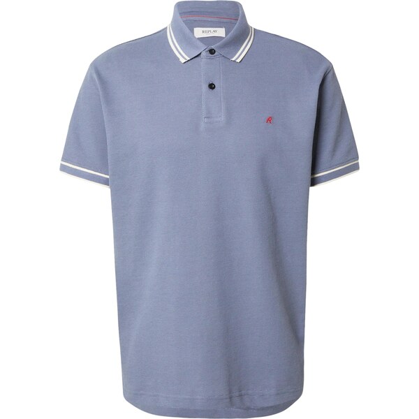 REPLAY Tričko zafírová / biela 65133351