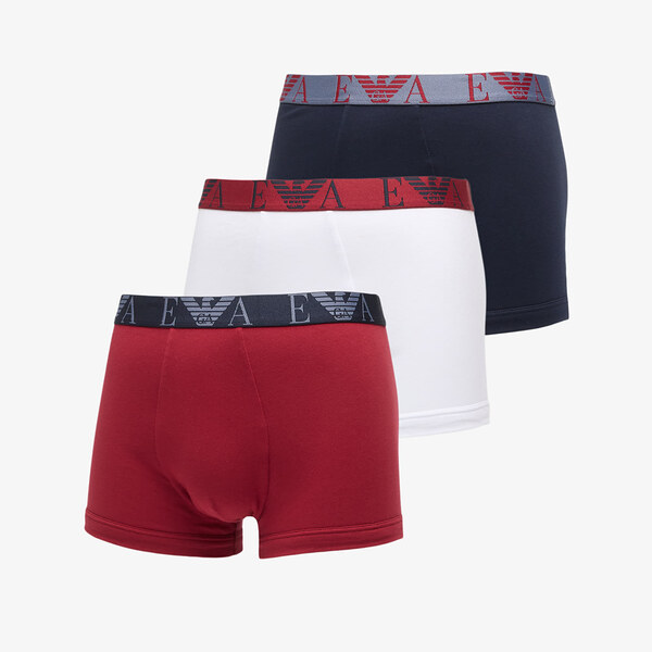 Boxerky EA7 Emporio Armani Bottom Trunk 3-Pack Ar.Blu/ Rhubarb/ White 65135011