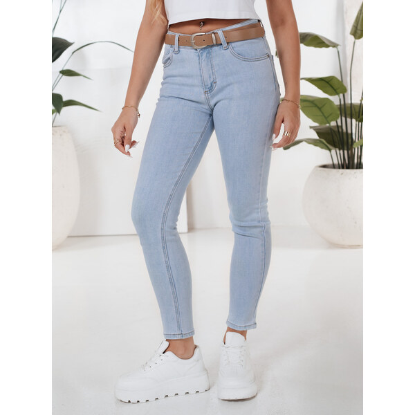BASIC Svetlomodré dámske úzke džínsy BLUEVIBE UY2679 65135675
