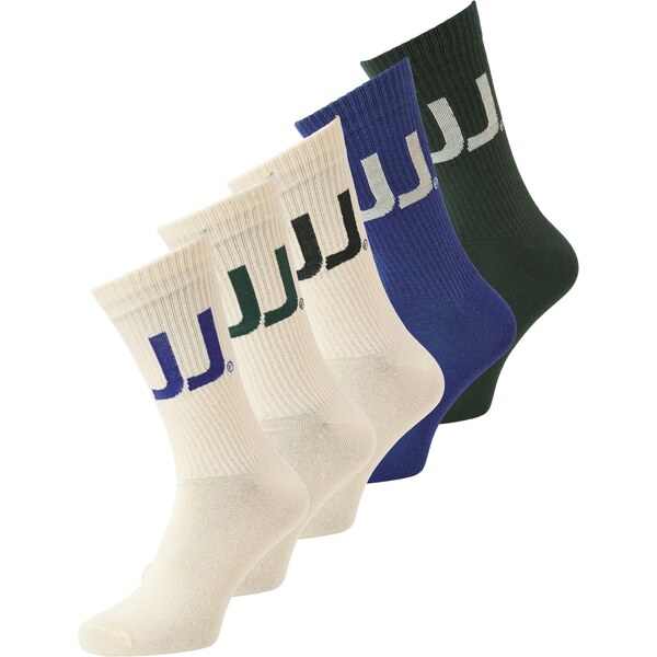 JACK & JONES Ponožky JACKAI krémová / tmavomodrá / tmavozelená / 65135817