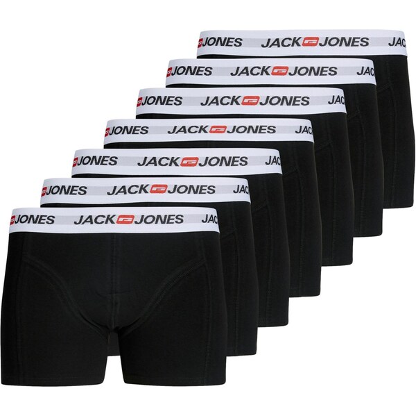 JACK & JONES Boxerky JACCorp Old sivá / tmavočervená / čierna / biela 65135819