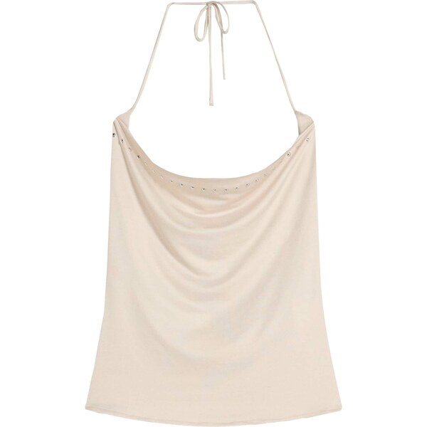 Bershka Top šedobiela 65886646