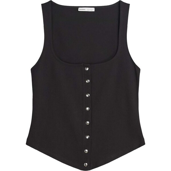 Bershka Top čierna 65889216