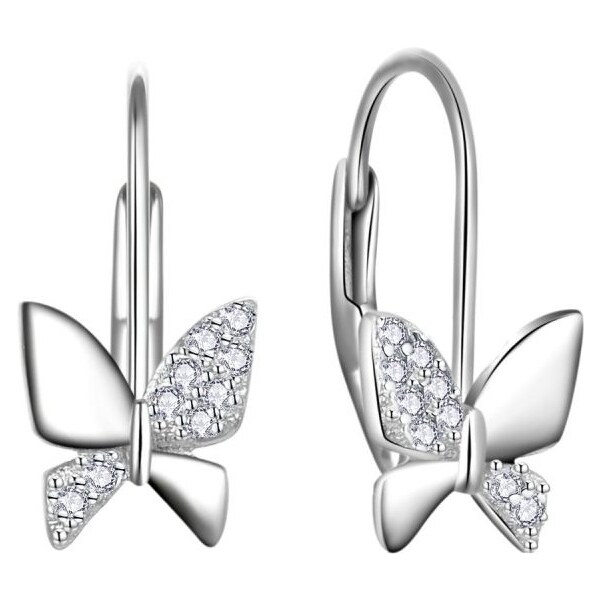 MOISS Krásne strieborné náušnice Motýliky s čírymi zirkónmi E0000330 66587726