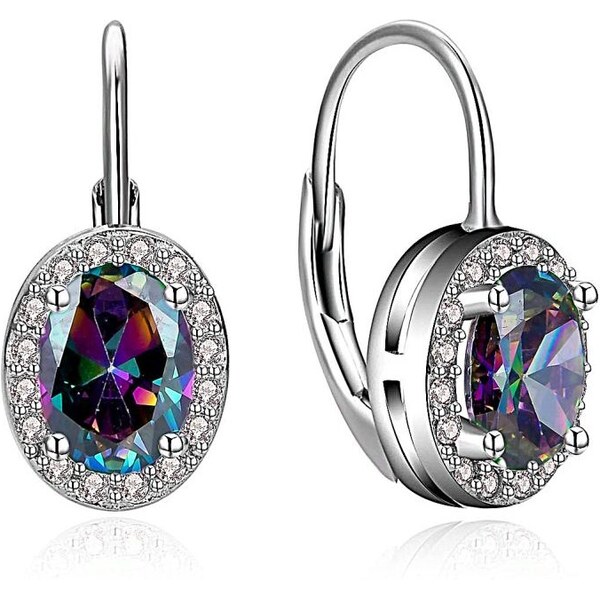 MOISS Elegantné strieborné náušnice s farebnými zirkónmi E0000737 66592725